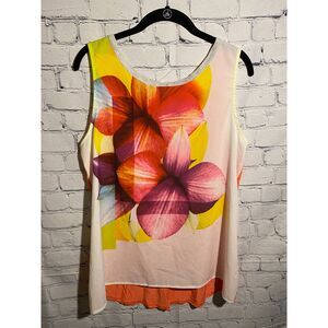 Apt 9 Women's Contemporary Floral Design Tank Top Size L